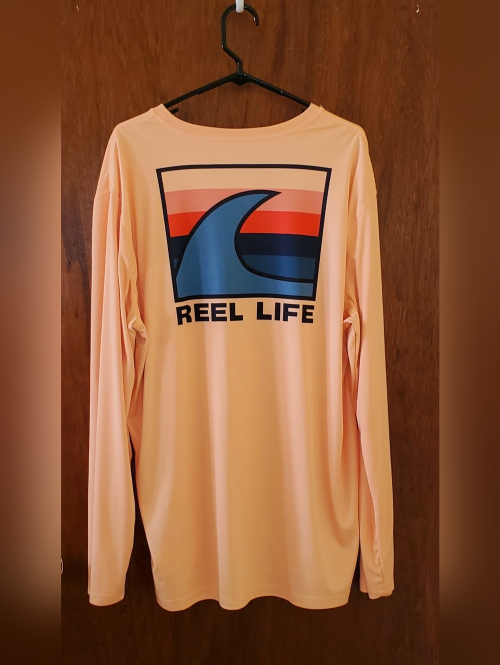 Reel Life Wave UV Long Sleeve Graphic Shirt Sz Xxl